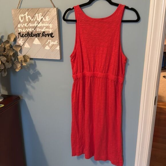 Gap Coral Scoop Neck 100% Cotton Dress - L - Picture 6 of 8